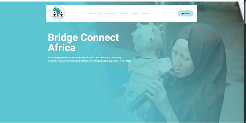 Bridge Connect Africa website before redesign