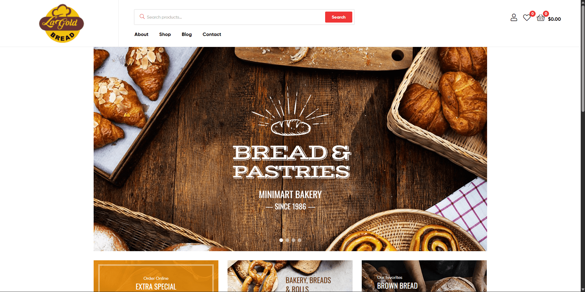 LaGold Bakery website preview